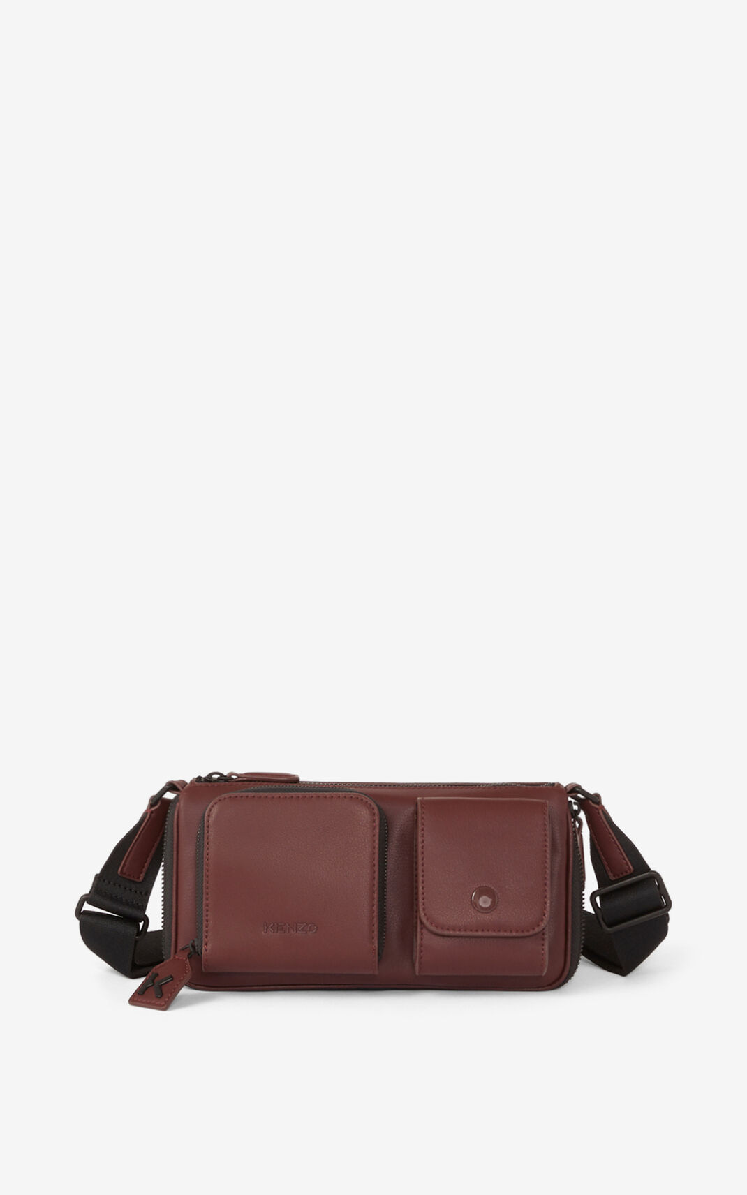 Sac Bandoulière Kenzo Femme Small Kompact Cuir Bordeaux KMWCR-7215